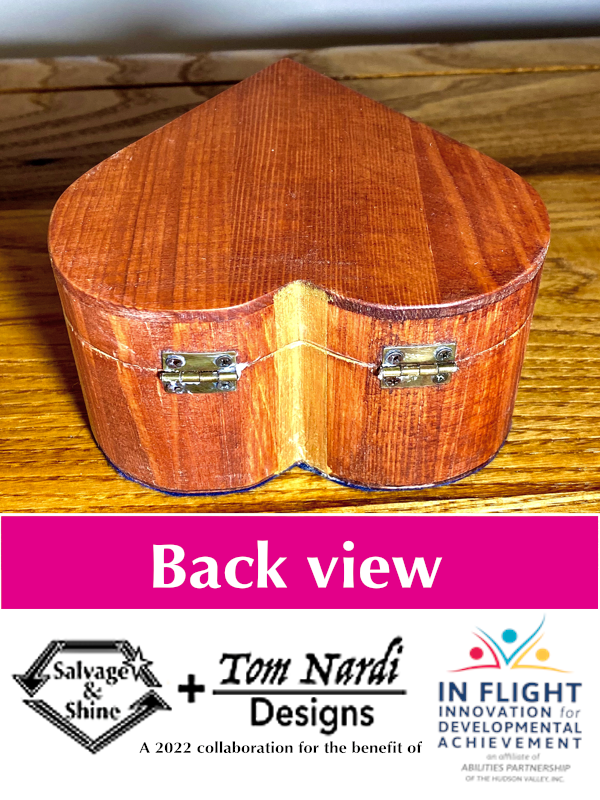 Golden Heart Upcycled Pine Jewelry Box