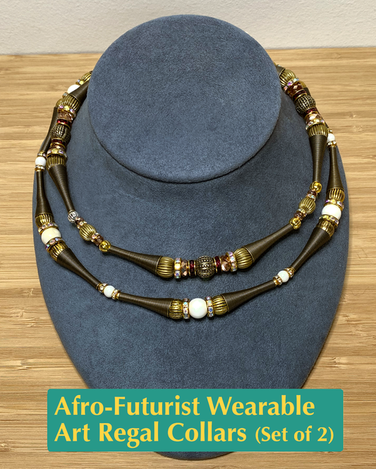Afro-Futurist Wearable Art Regal Collars (Set of 2)