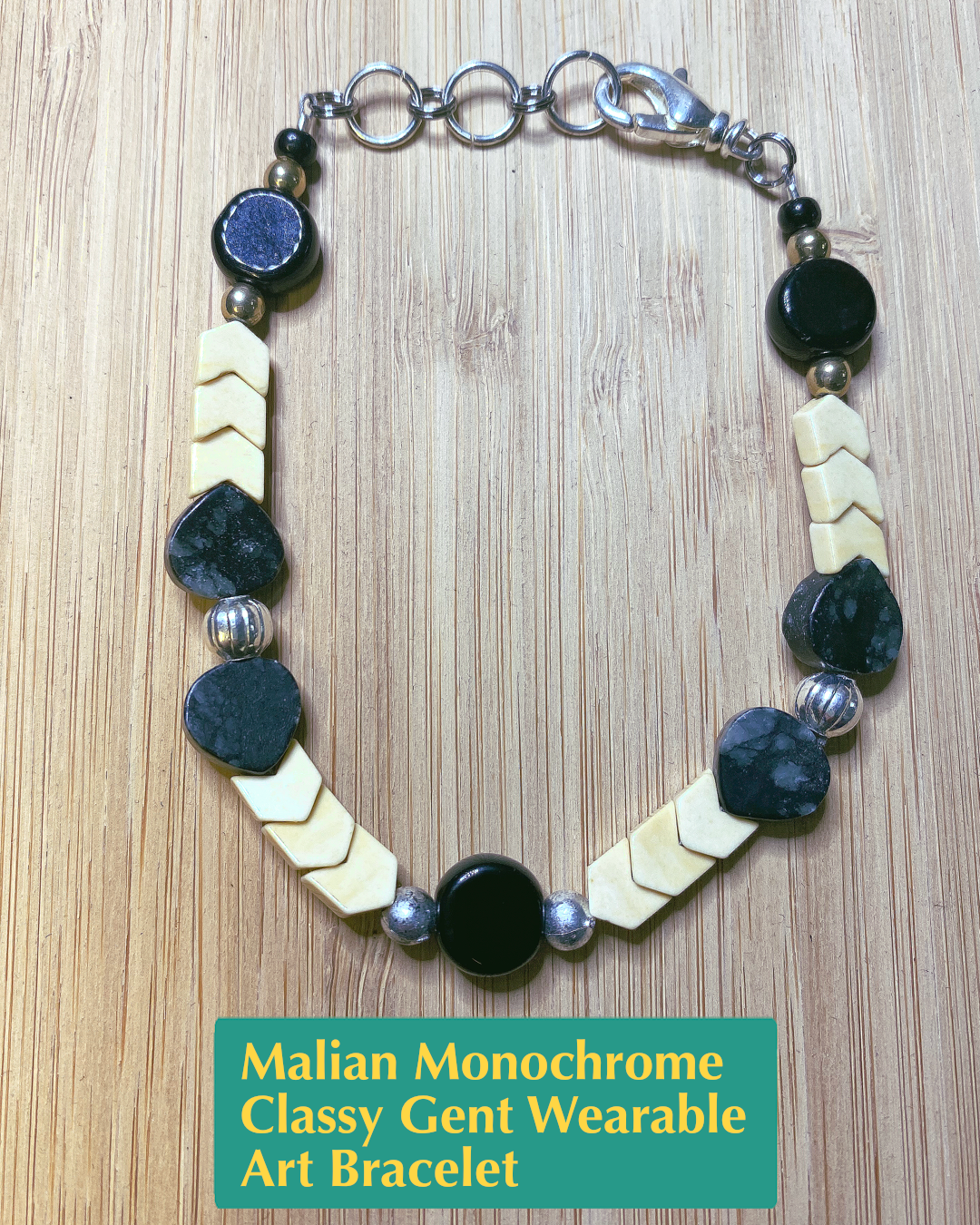 Malian Monochrome Classy Gent Wearable Art Bracelet