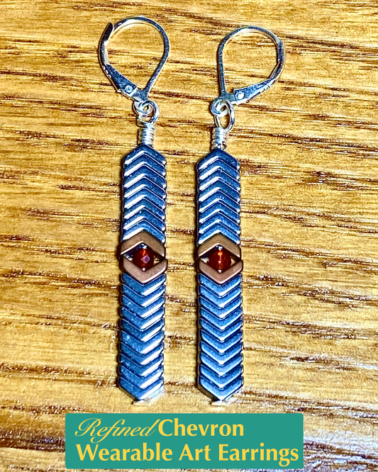 Refined Chevron Wearable Art Earrings