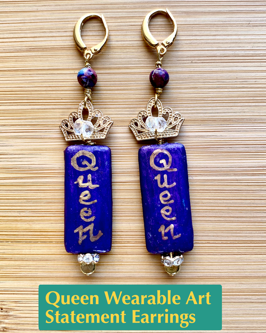 Queen Wearable Art Statement Earrings