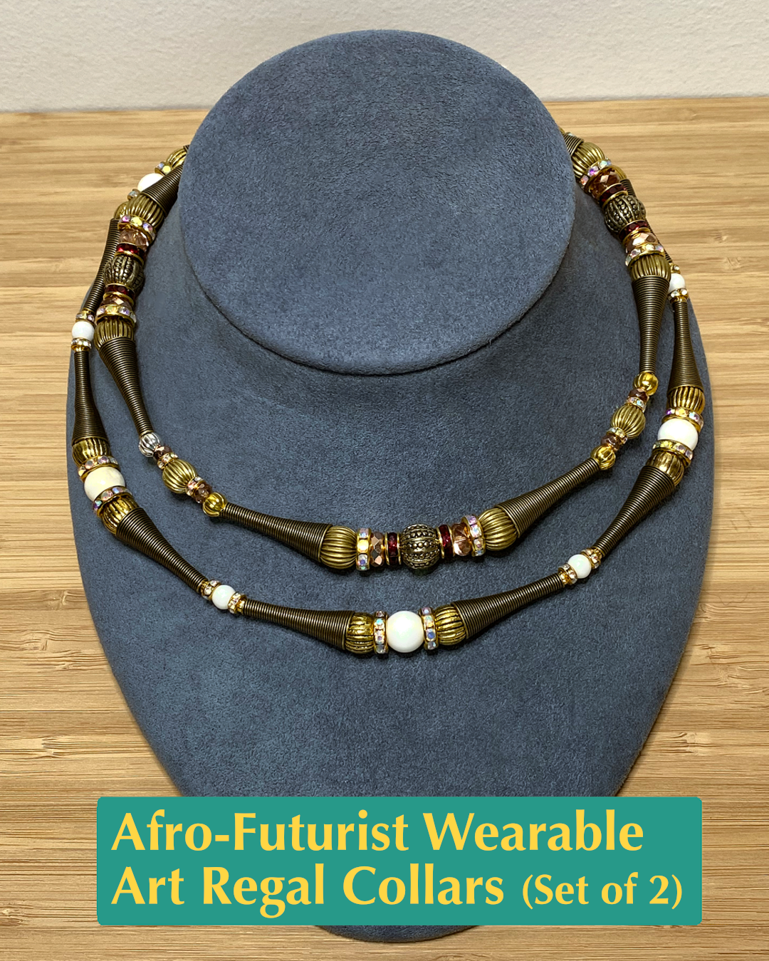 Afro-Futurist Wearable Art Regal Collars (Set of 2)