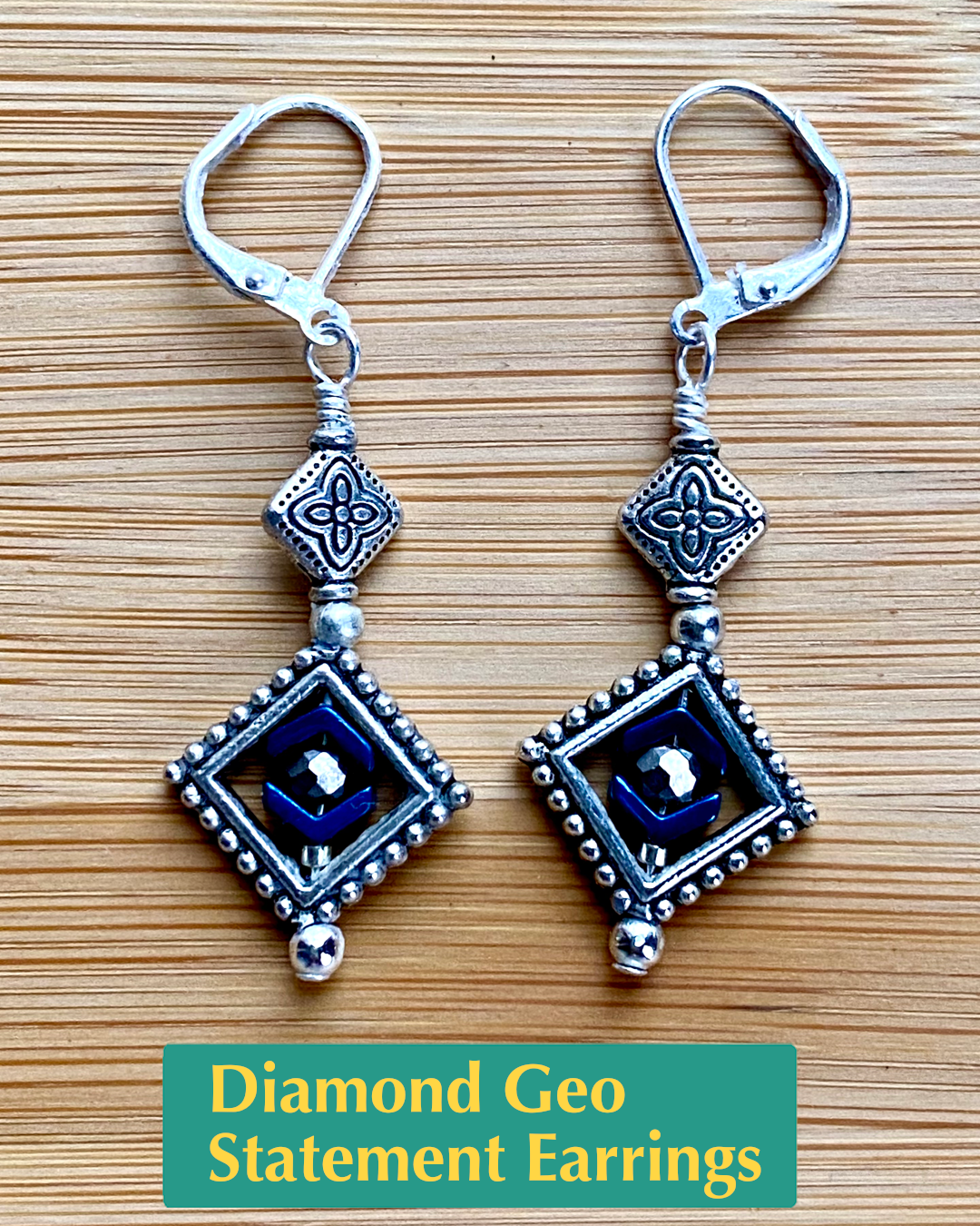 Diamond Geo Statement Earrings