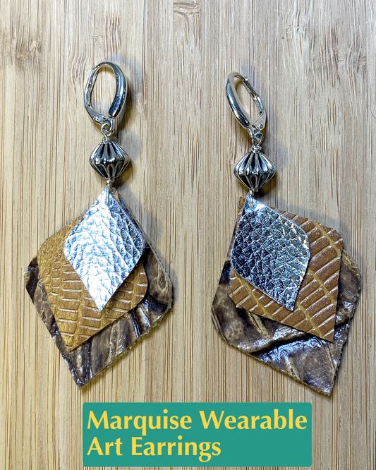 Marquise Wearable Art Vinyl Earrings