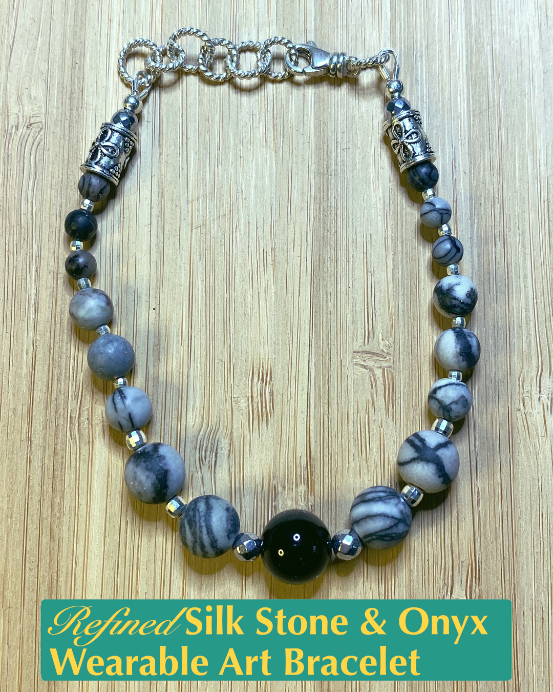 Refined Silk Stone & Onyx Bracelet