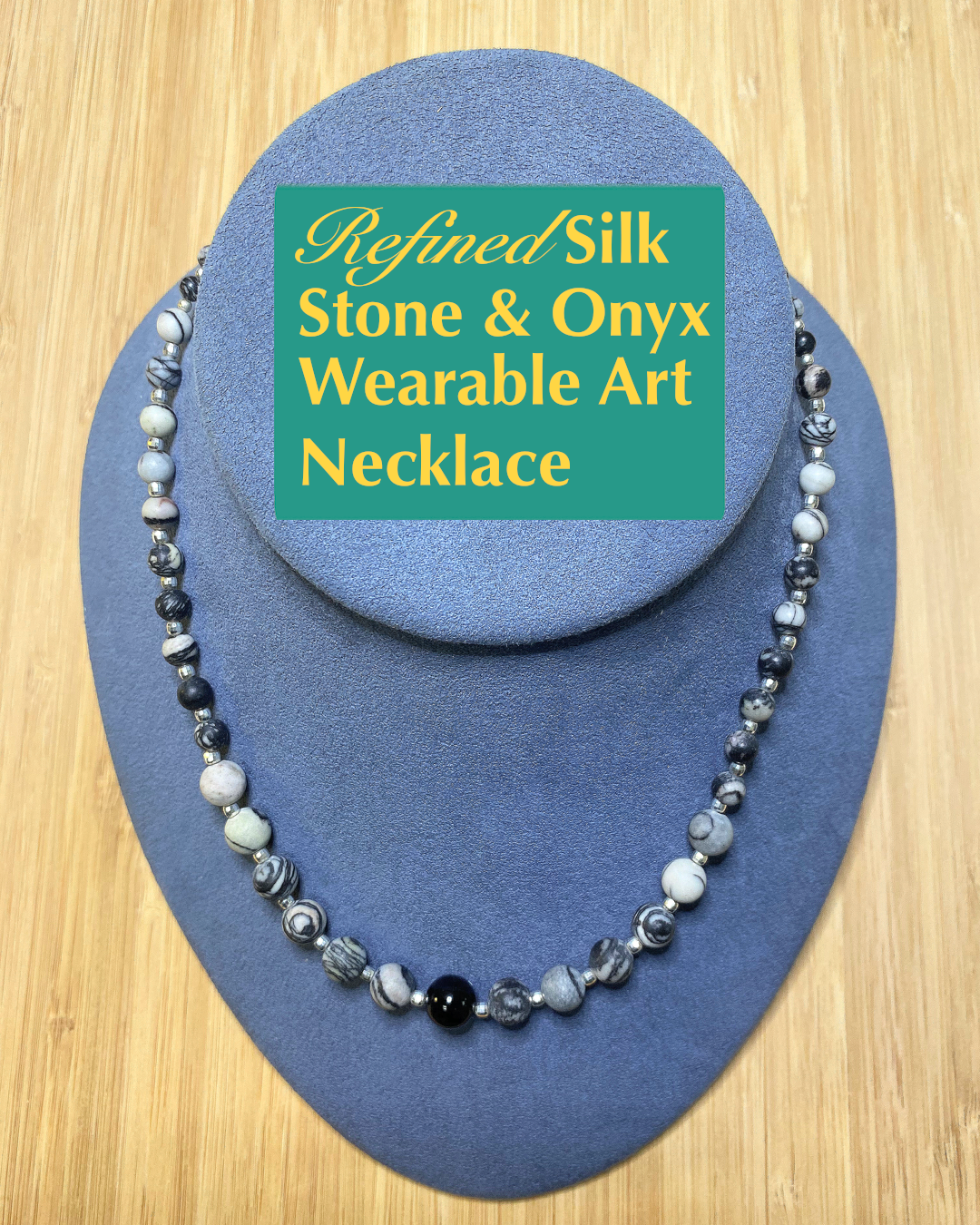 Refined Silkstone & Onyx Wearable Art Necklace