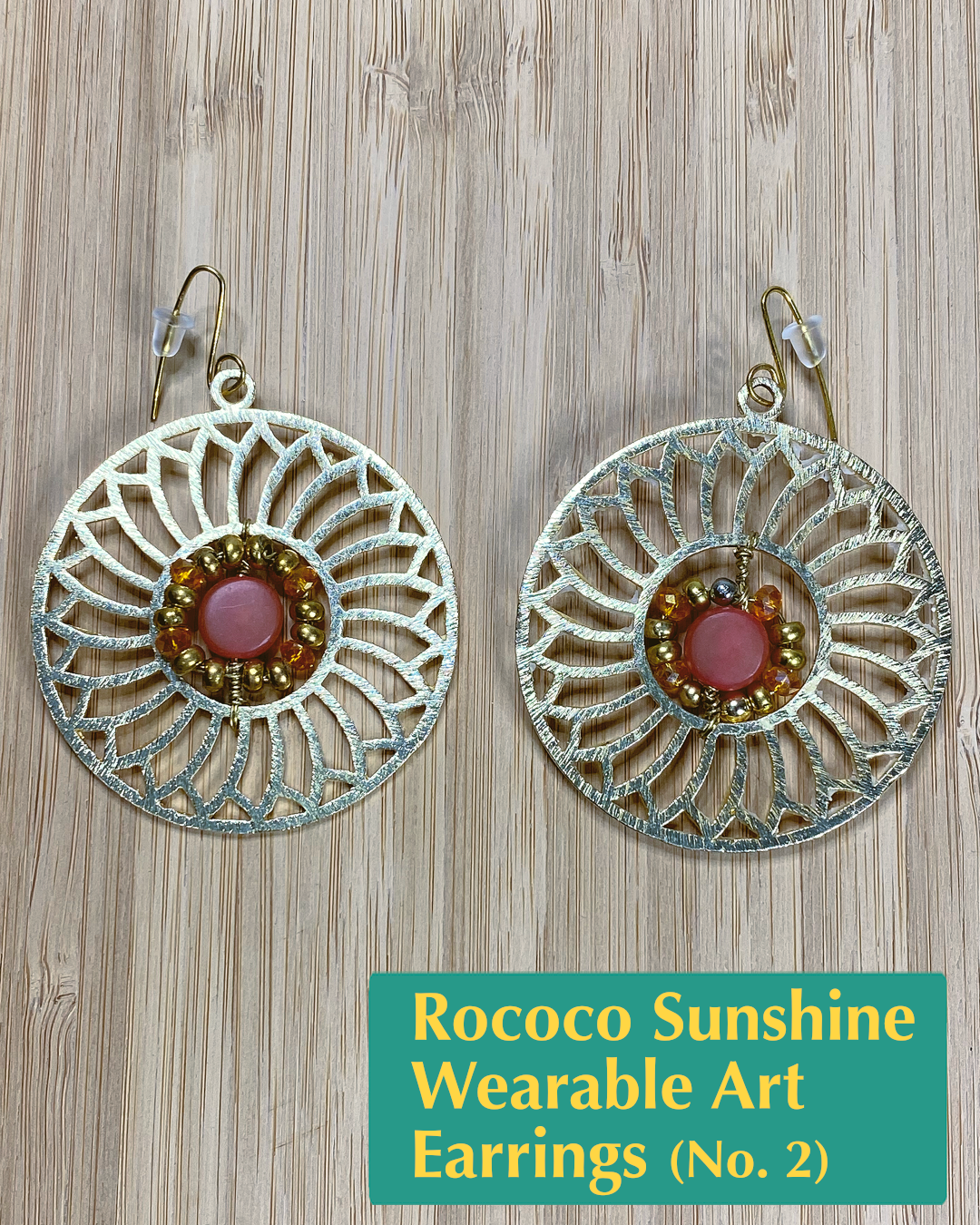 Rococo Sunshine Wearable Art Earrings No. 2