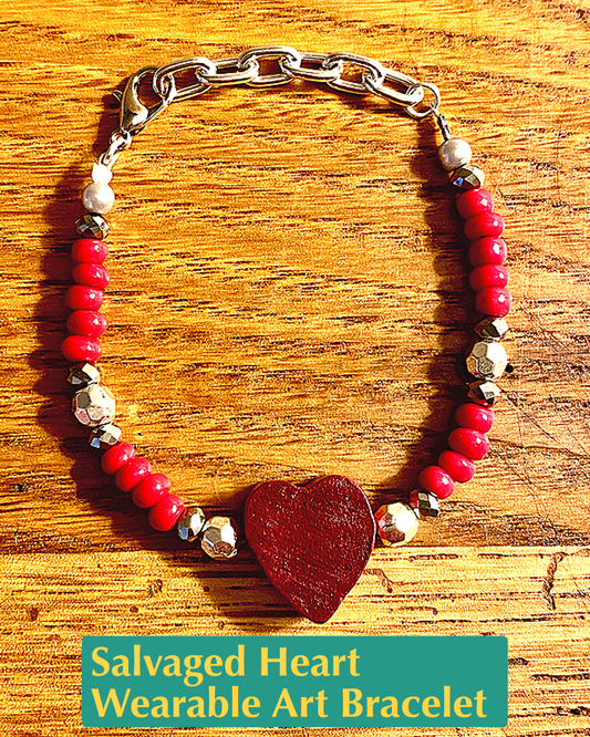 Salvaged Heart Wearable Art Bracelet