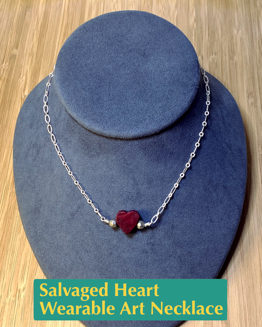 Salvaged Heart Wearable Art Necklace
